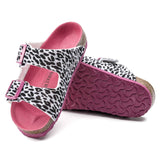 Birkenstock Leo Lilly Black-Pink Arizona Kids Textile Sandal sole view