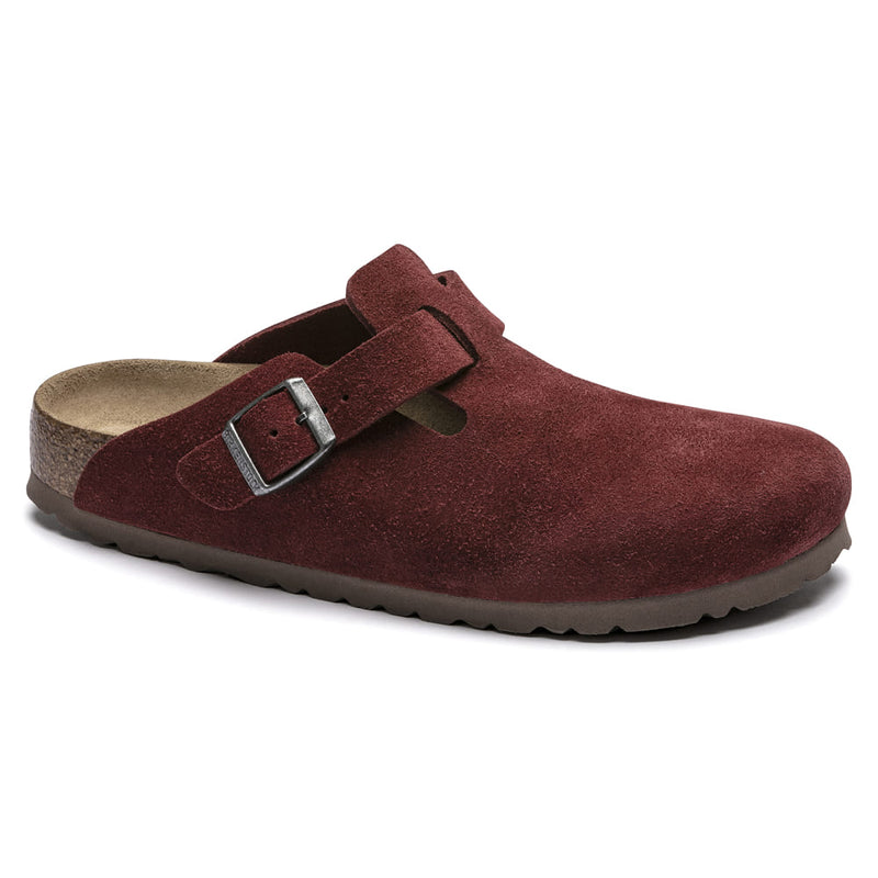 Birkenstock Birkenstock Boston Soft Footbed Red Leather Suede with Its Additional Foam Layer