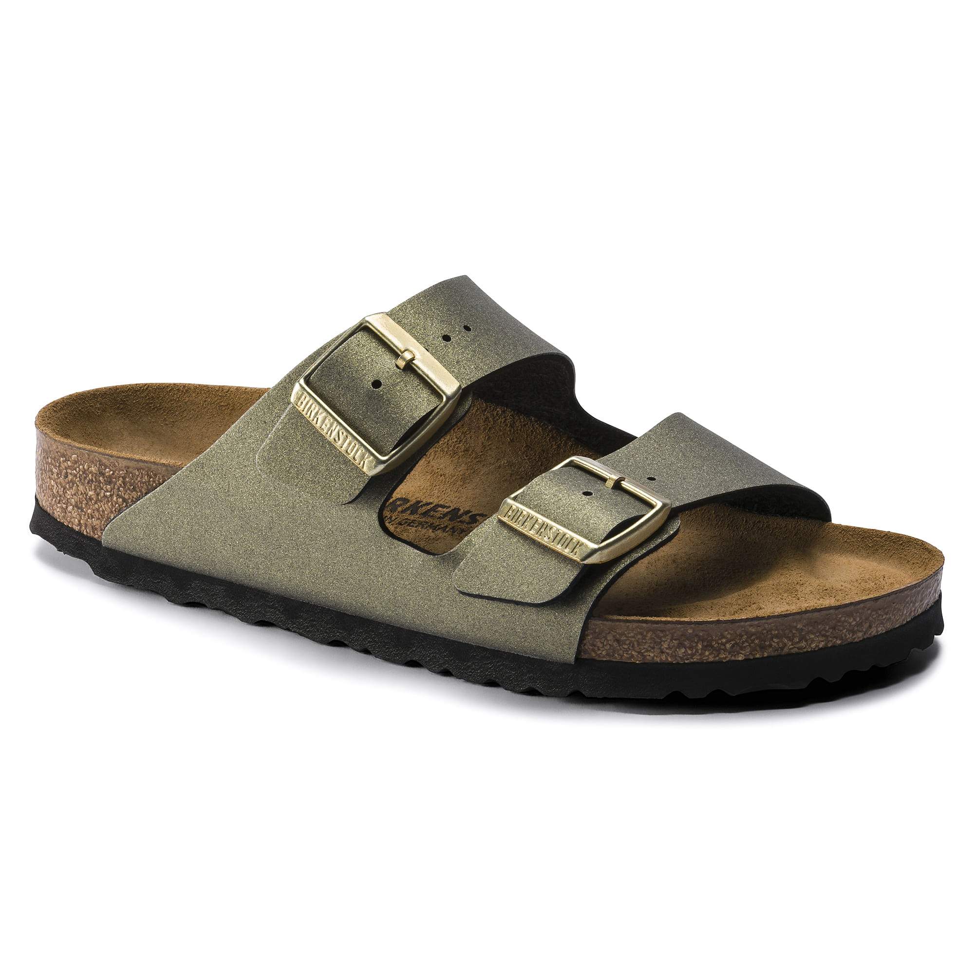 BIRKENSTOCK Arizona Birko-Flor Sandal - Icy Metallic Stone Gold