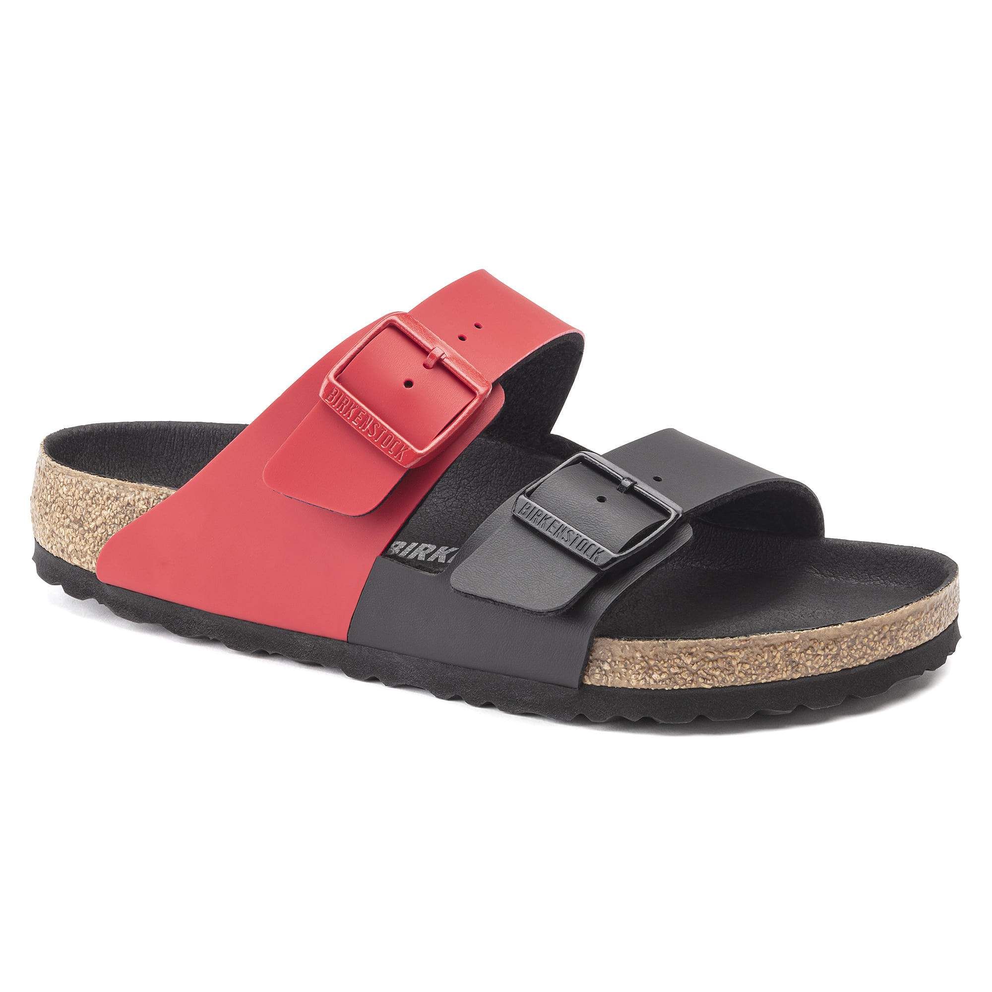 Slides Mens Red Birkenstocks BIRKENSTOCK Arizona Split Birko-Flor