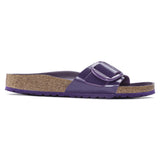 Take a look at Birkenstock Madrid Big Buckle Natural Leather Patent