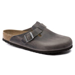 Birkenstock Gray Boston Soft Footbed Oiled Leather