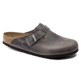 Birkenstock Gray Boston Soft Footbed Oiled Leather