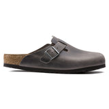 Birkenstock Gray Boston Soft Footbed Oiled Leather side view