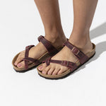 Birkenstock Red Mayari Thong Sandals closeup