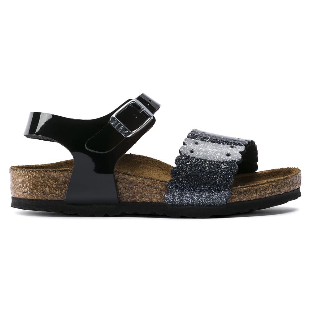 Birkenstock Cosmic Sparcle Mix Black Mila Kids Birko-Flor Sandal Side View