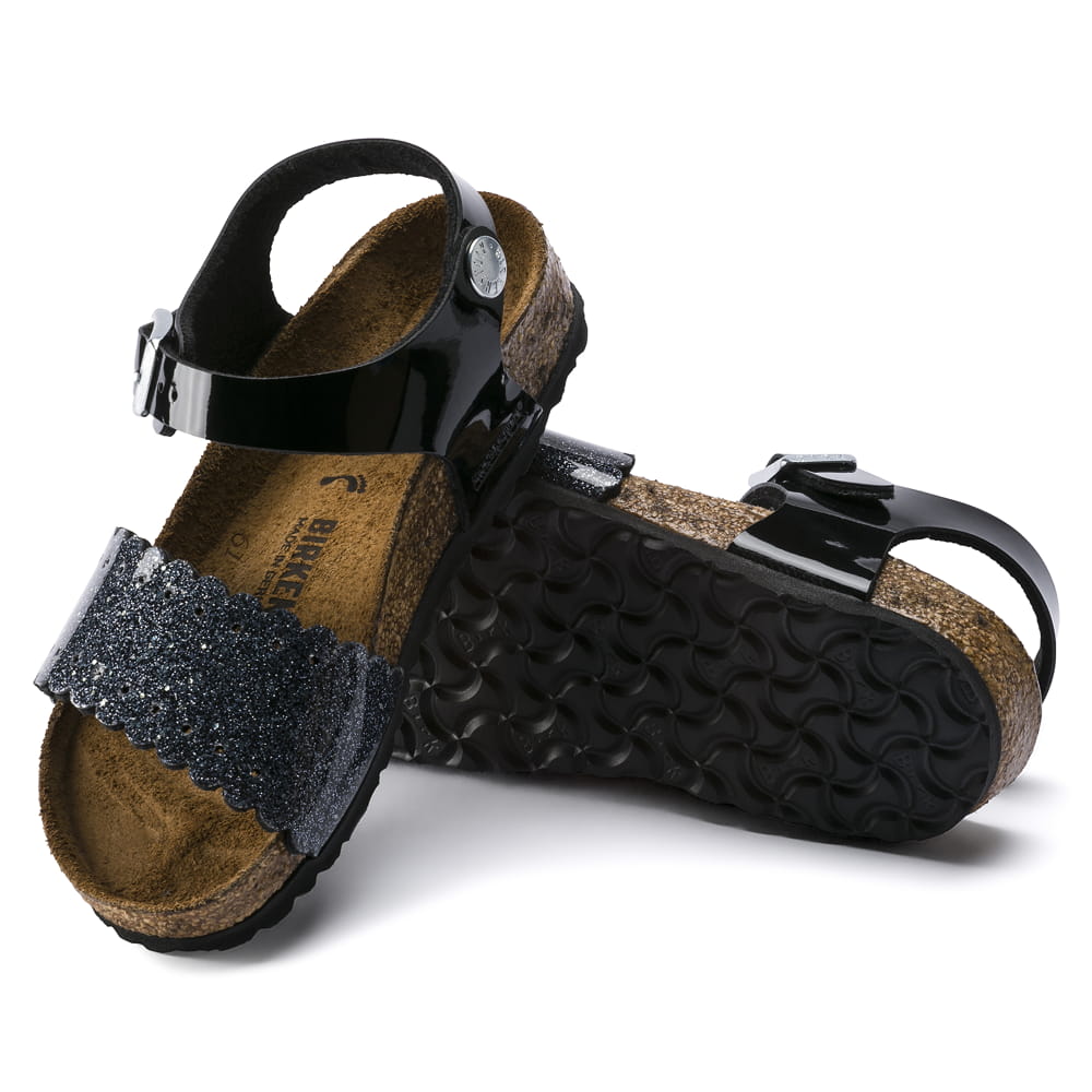 Birkenstock Cosmic Sparcle Mix Black Mila Kids Birko-Flor Sandal Sole View