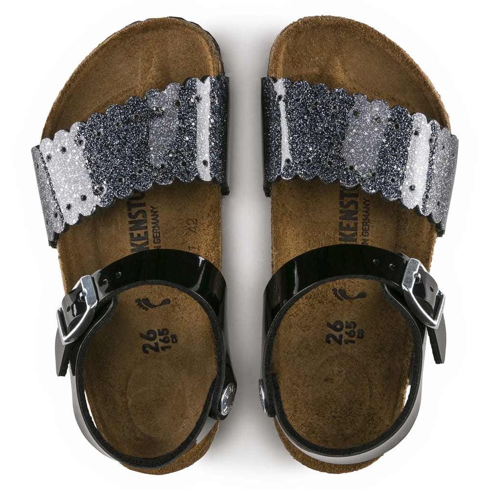 Birkenstock Cosmic Sparcle Mix Black Mila Kids Birko-Flor Sandal top view