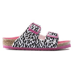 Birkenstock Leo Lilly Black-Pink Arizona Kids Textile Sandal side view