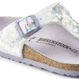 Birkenstock Hologram Silver Lavender Gizeh Kids Synthetics Detail View
