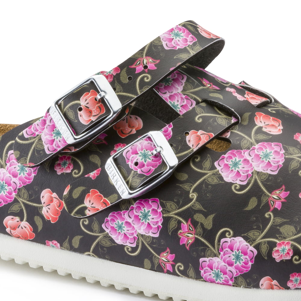 Birkenstock Blooming Roses Black Kay SL Birko-Flor Detail View