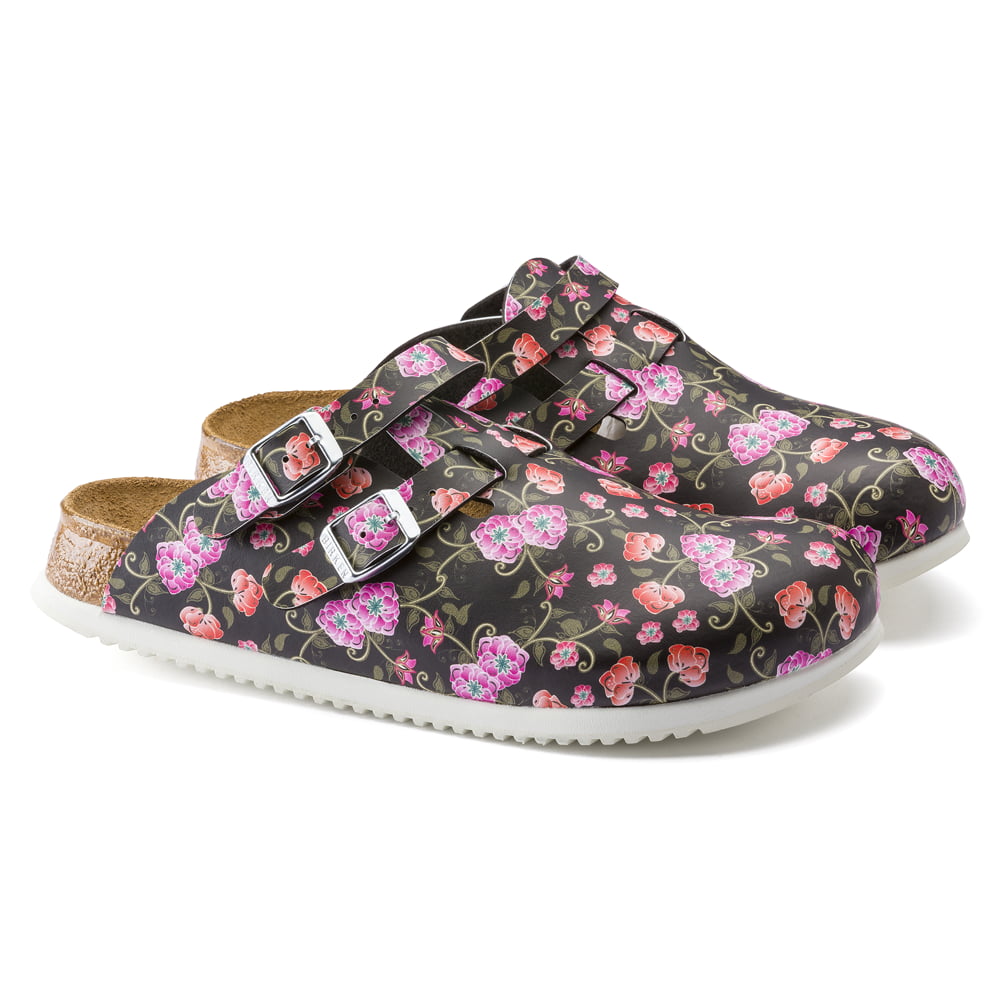 Birkenstock Blooming Roses Black Kay SL Birko-Flor Pair