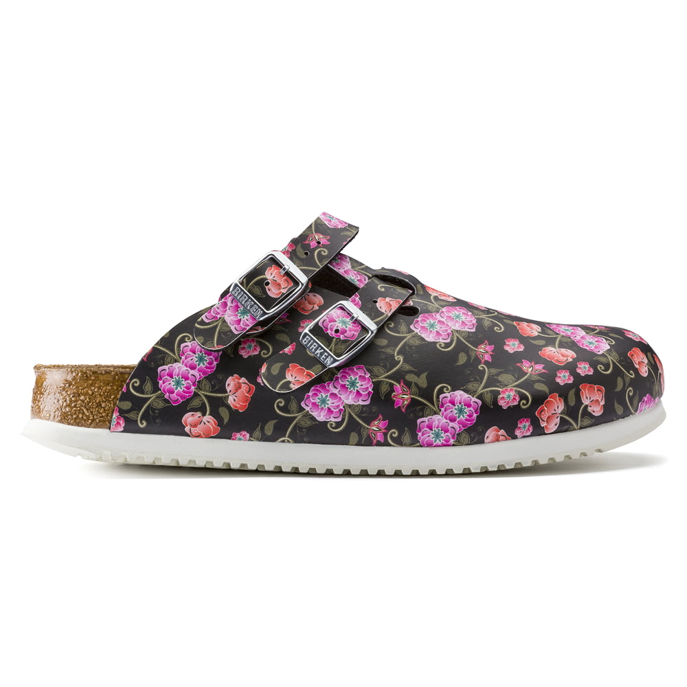 Birkenstock Blooming Roses Black Kay SL Birko-Flor Side View