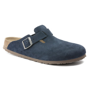 Birkenstock Blue/Navy Boston Soft Footbed Suede Leather clog side details