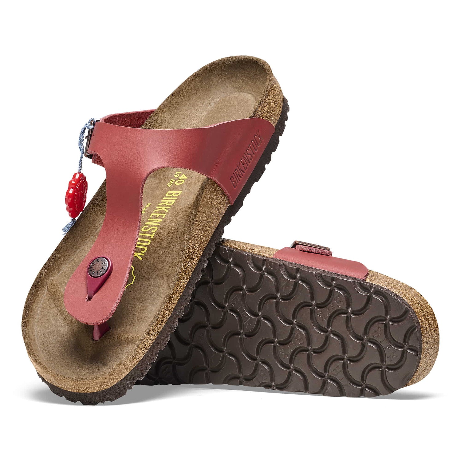 Buy Red Red/Dark Red Gizeh 1983 Natural Leather Dark Red Socke