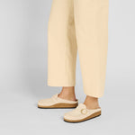Birkenstock White/Corduroy Antique White Buckley Suede Embossed clog Front Look