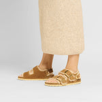Milano Big Buckle Shearling Oiled Leather - BIRKENSTOCK