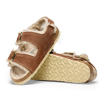 Milano Big Buckle Shearling Oiled Leather - BIRKENSTOCK