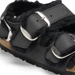 Milano Big Buckle Shearling Oiled Leather - BIRKENSTOCK