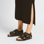 Milano Big Buckle Shearling Oiled Leather - BIRKENSTOCK