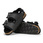 Milano Big Buckle Shearling Oiled Leather - BIRKENSTOCK