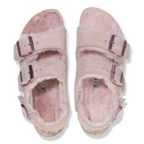 Birkesntock Pink/Light Rose Milano Suede Shearling Suede Leather/Shearling sandal Top Look