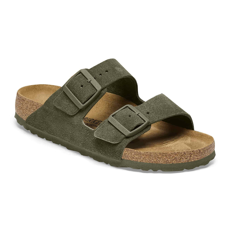 Birkenstock Arizona suede flat sandals in taupe