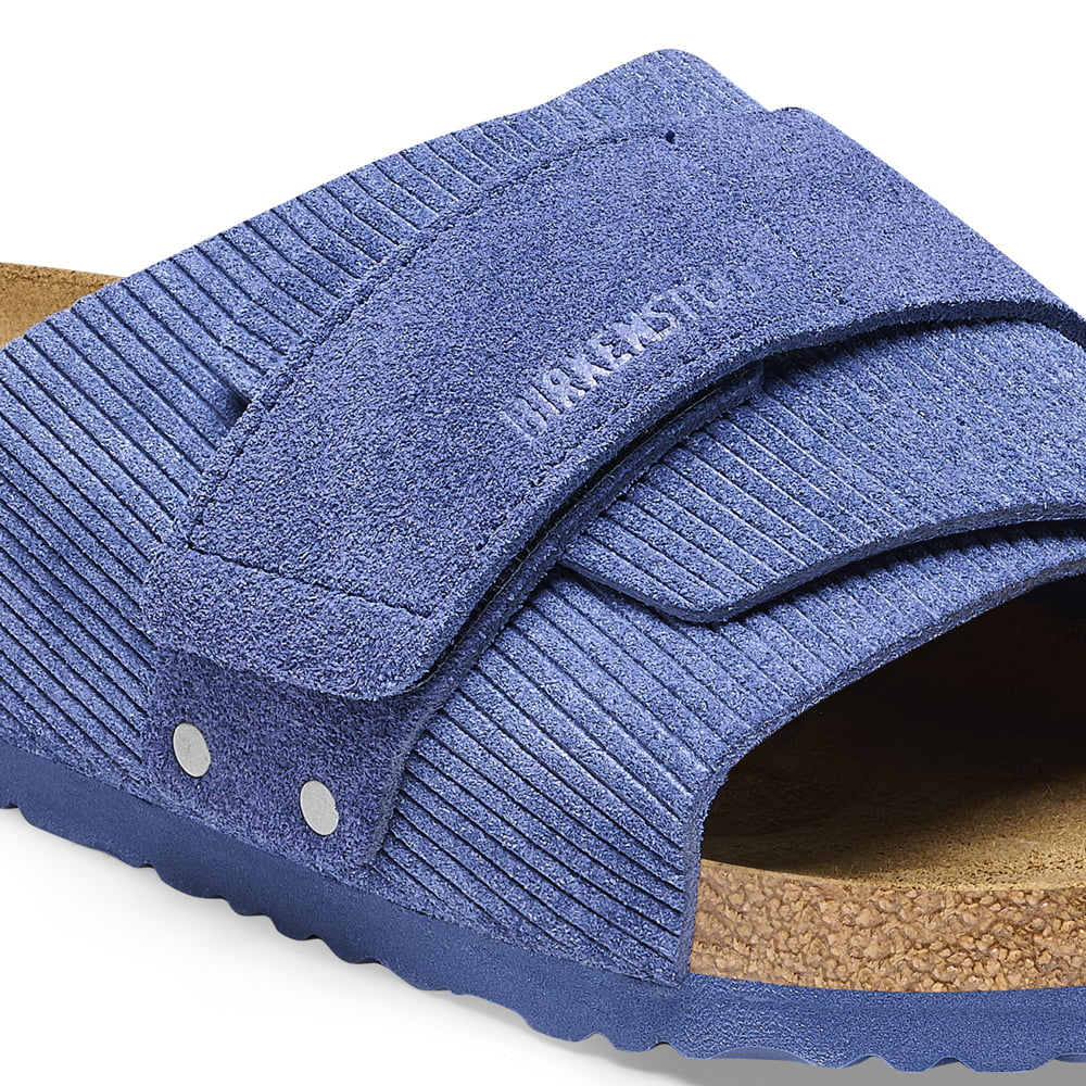 Shop Birkenstock Kyoto Suede Embossed Blue Sandal