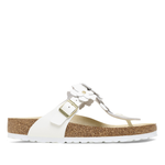 Gizeh Flower Embellishment Natural Leather White - BIRKENSTOCK