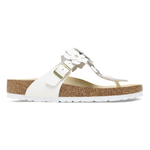 Gizeh Flower Embellishment Natural Leather White - BIRKENSTOCK