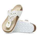 Gizeh Flower Embellishment Natural Leather White - BIRKENSTOCK