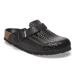 Boston Rivet Logo Natural Leather Woven Embossed Black - BIRKENSTOCK