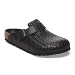 Boston Rivet Logo Natural Leather Woven Embossed Black - BIRKENSTOCK
