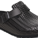 Boston Rivet Logo Natural Leather Woven Embossed Black - BIRKENSTOCK