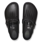 Boston Rivet Logo Natural Leather Woven Embossed Black - BIRKENSTOCK