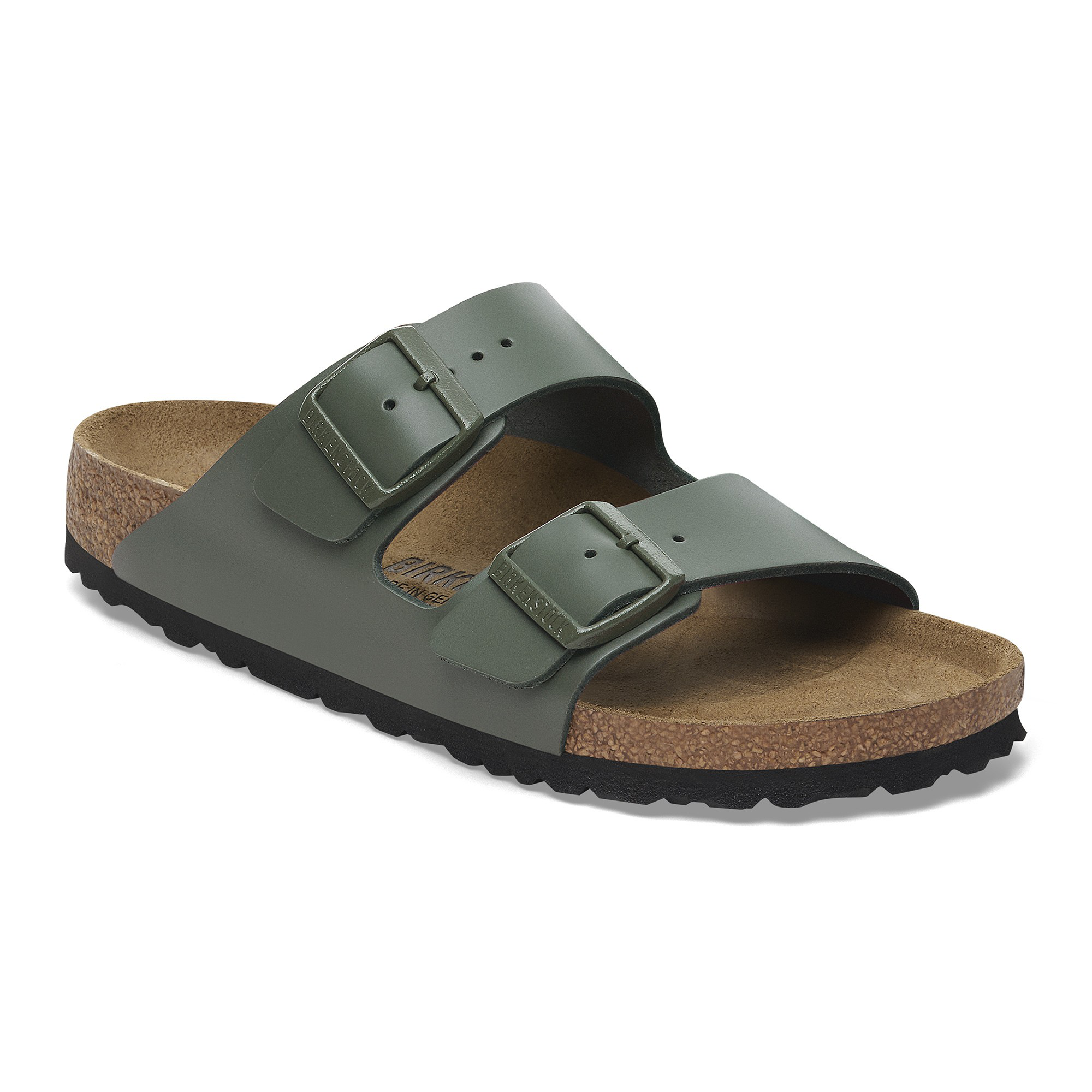 BIRKENSTOCK Arizona Birko-Flor Nubuck Sandal Mocha, Stone