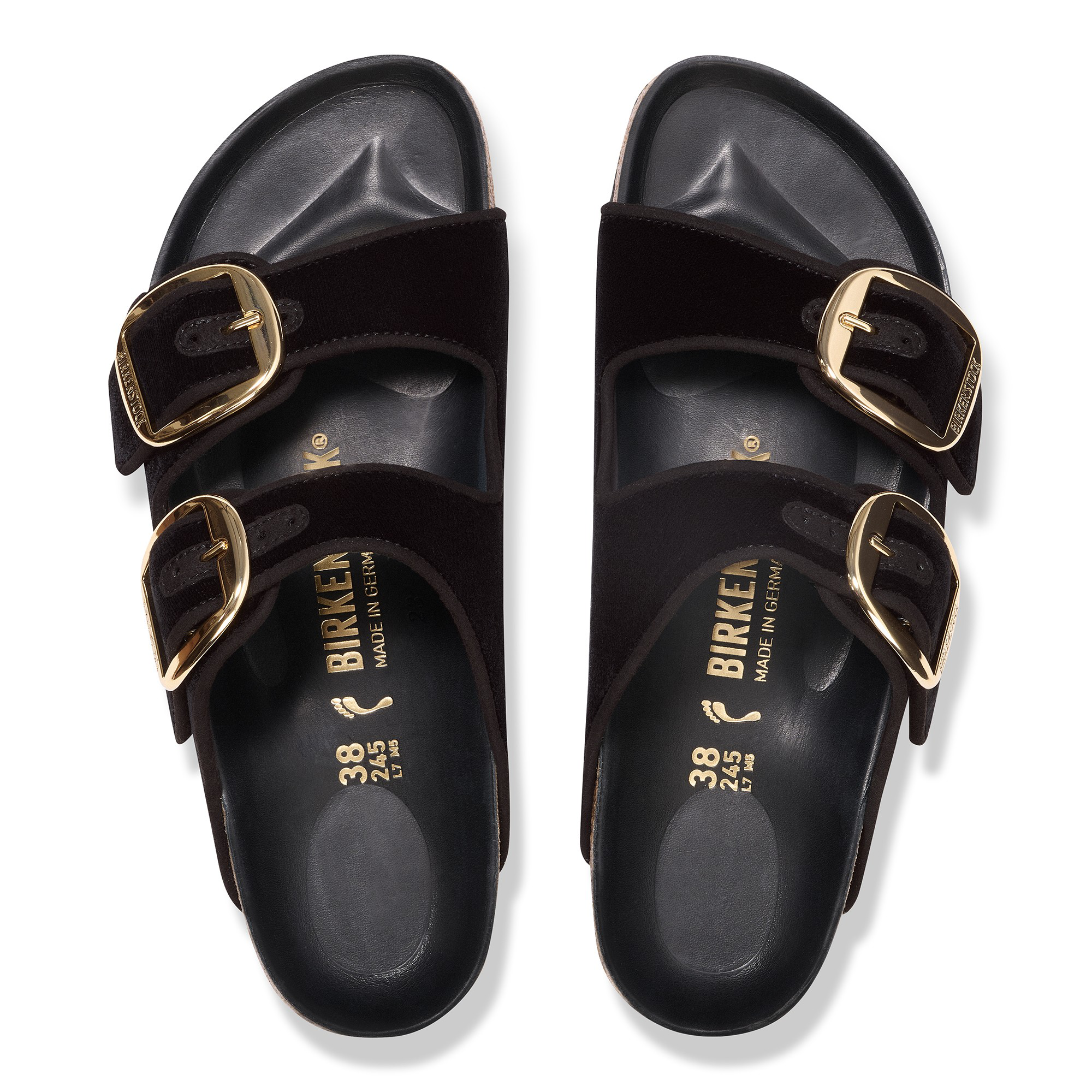 Arizona Big Buckle Piping Rivet Logo Textile Black Velvet