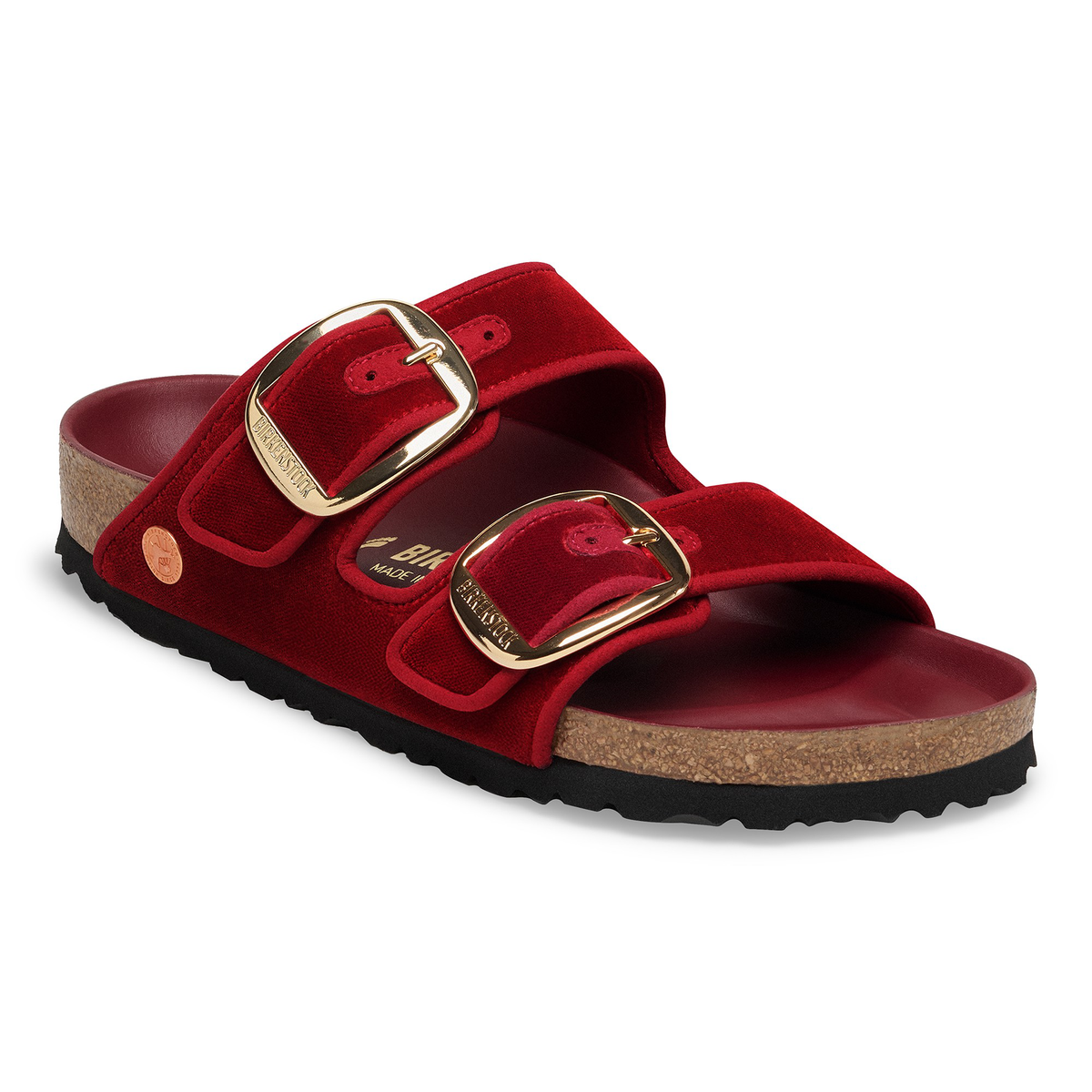 Arizona Big Buckle Piping Rivet Logo Textile Mars Red Velvet