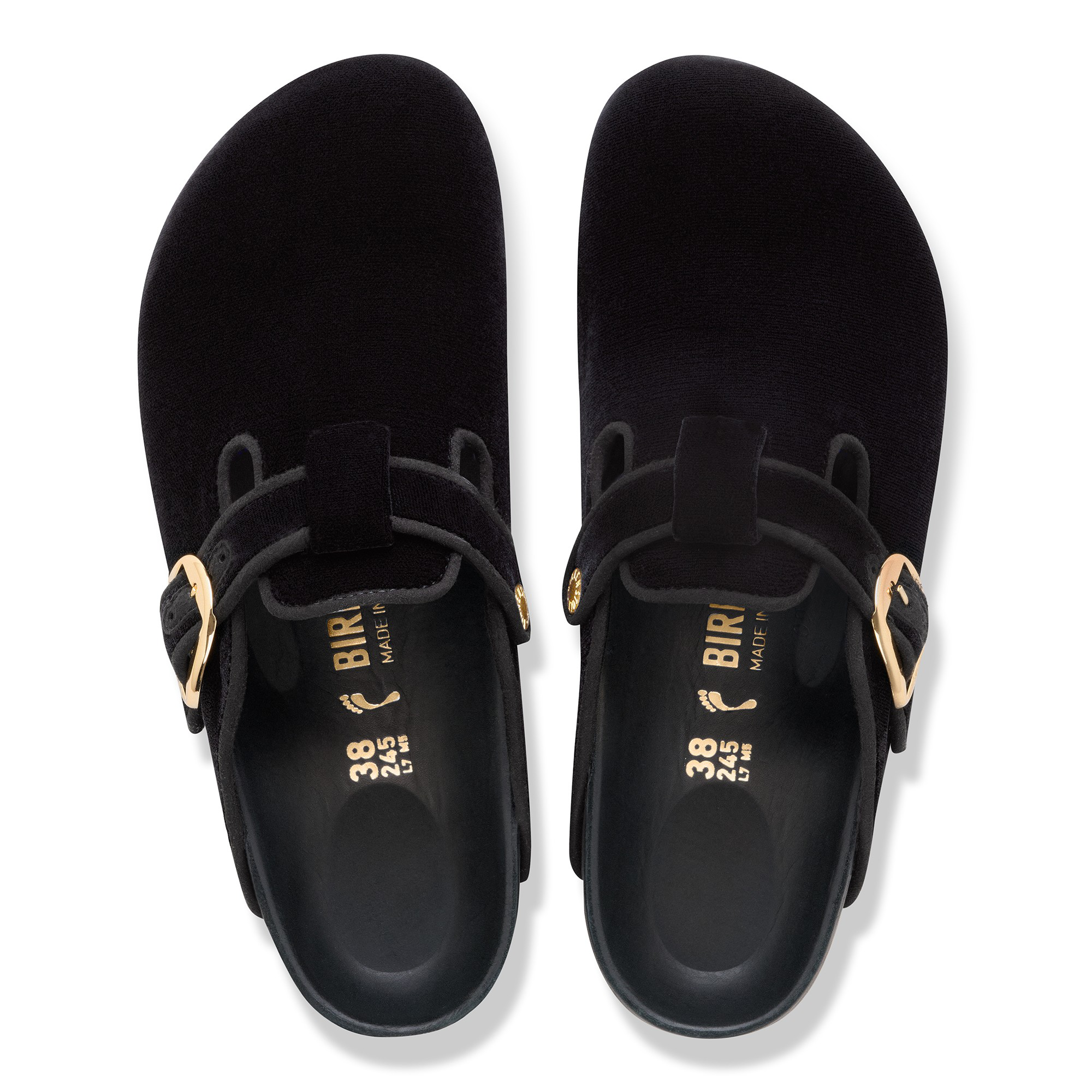 Boston Big Buckle Piping Rivet Logo Textile Velvet Black