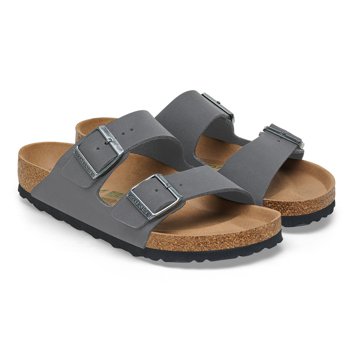 Arizona Vegan Birko-Flor Nubuk Concrete Gray - BIRKENSTOCK