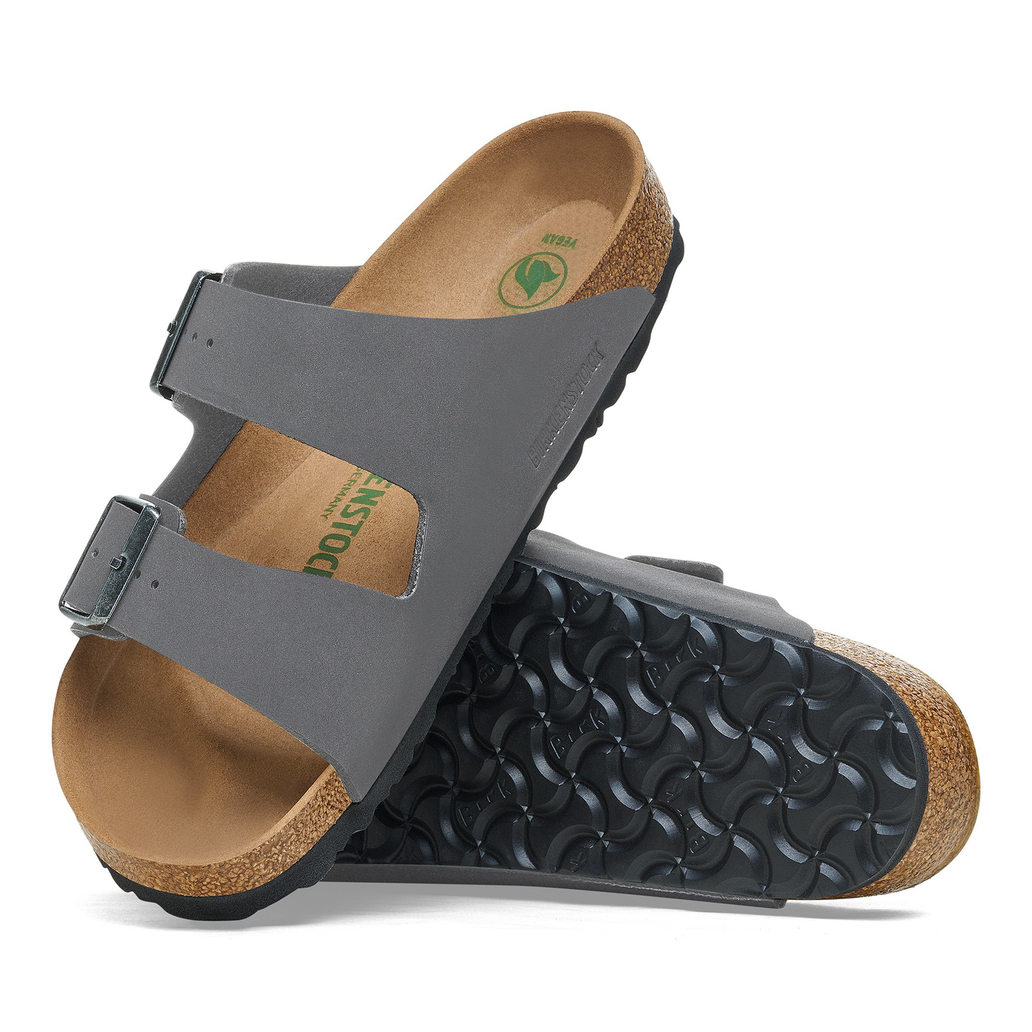 Arizona Vegan Birko-Flor Nubuk Concrete Gray - BIRKENSTOCK