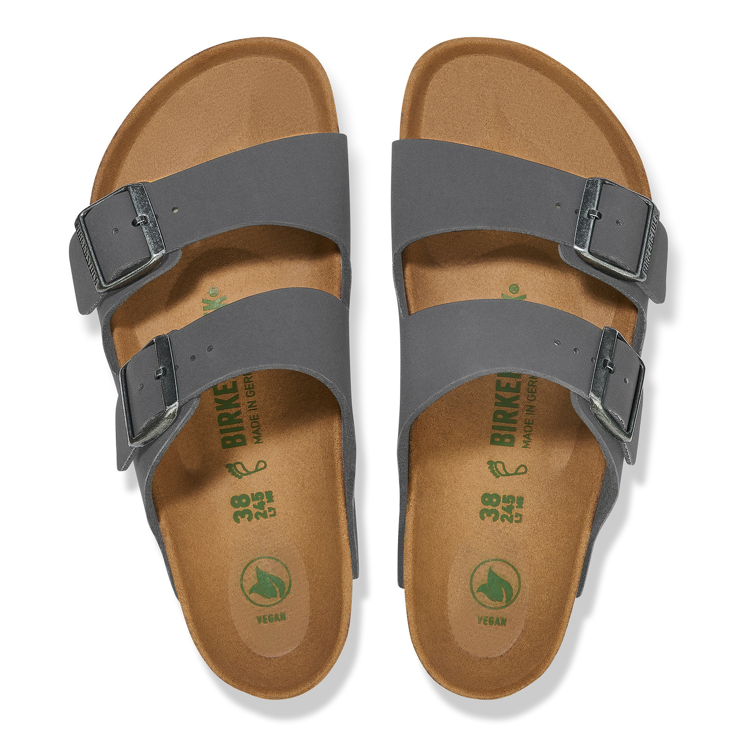 Arizona Vegan Birko-Flor Nubuk Concrete Gray - BIRKENSTOCK