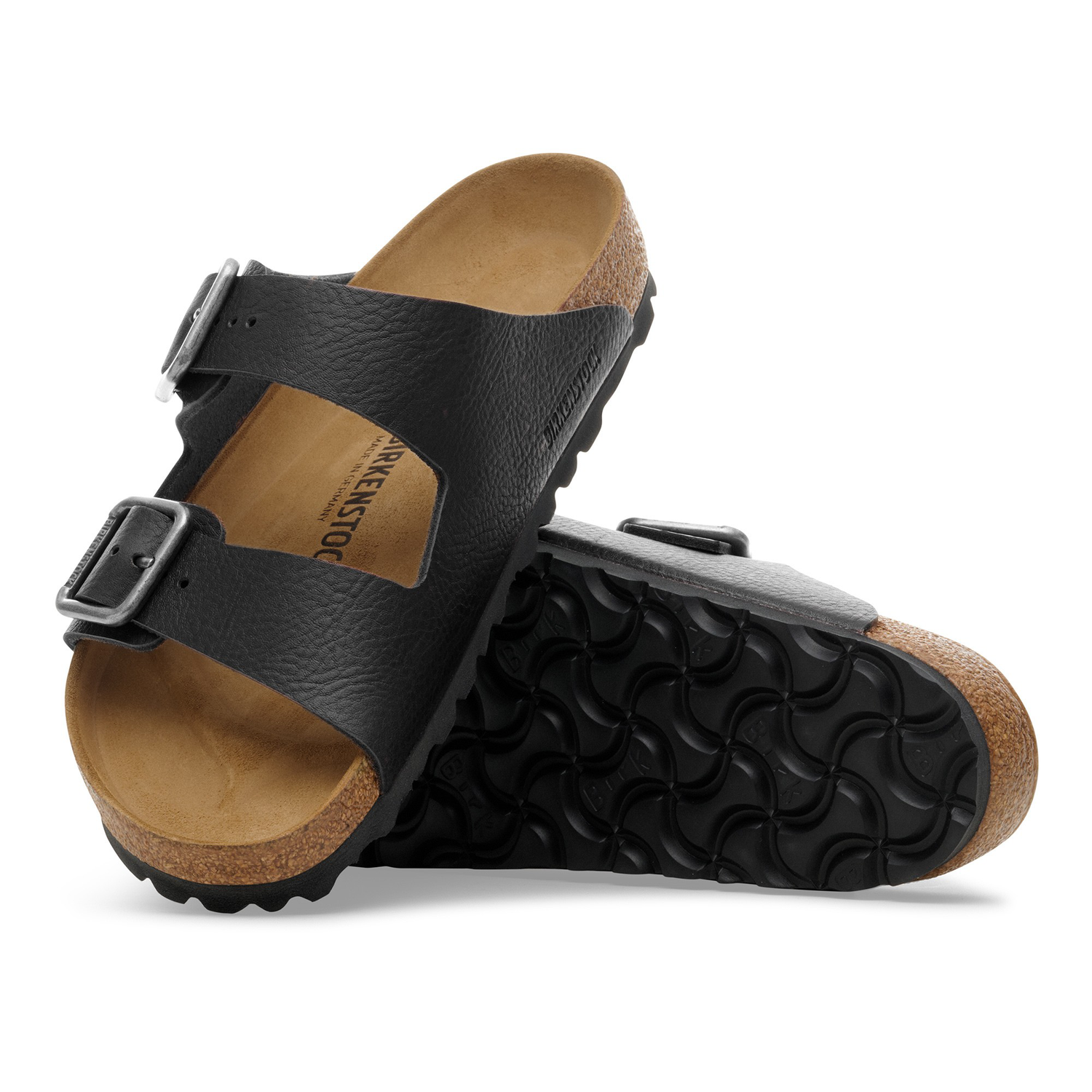 Arizona Wire Buckle Natural Leather Vintage Wood Black - BIRKENSTOCK