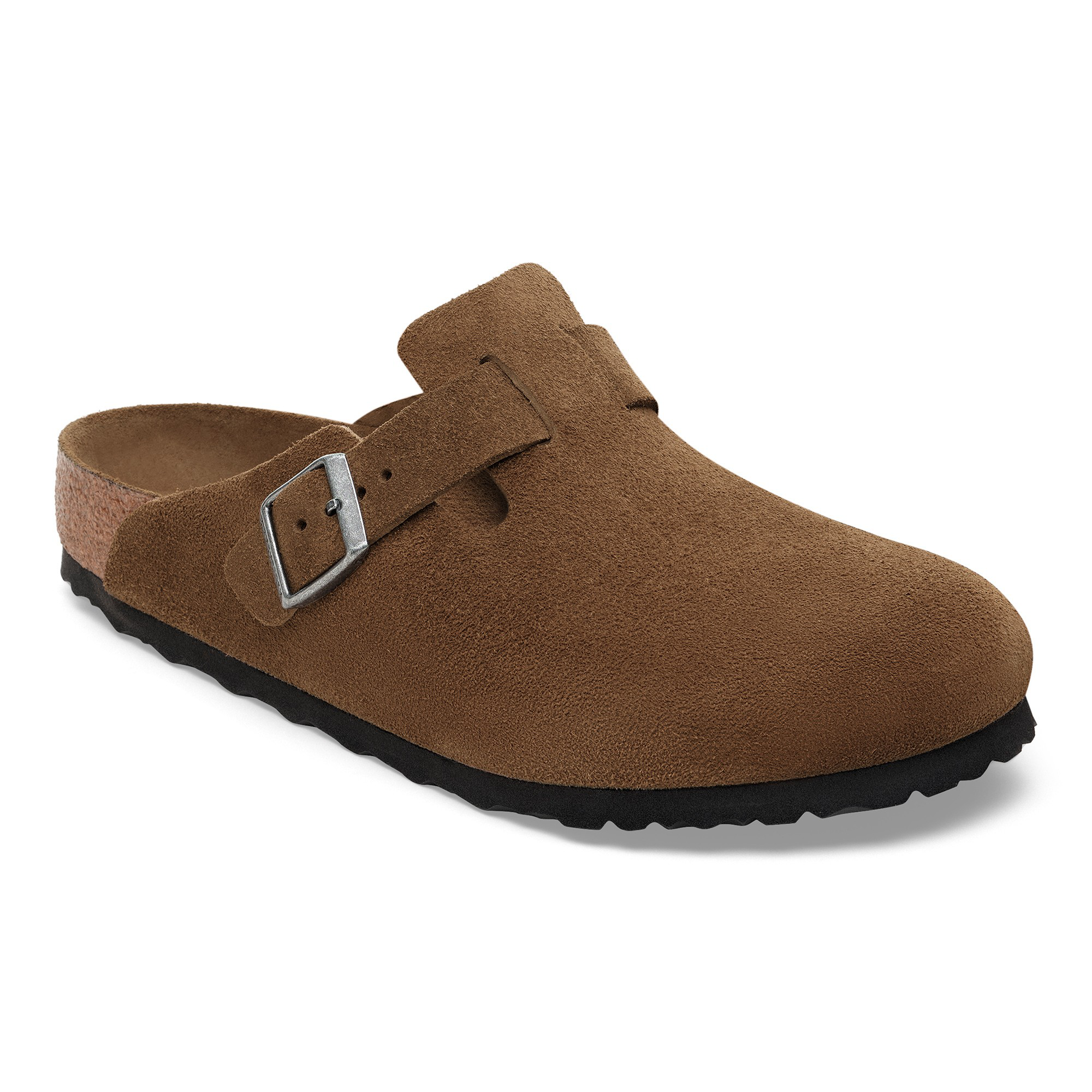 Boston Soft Footbed Suede Leather Dark Tea Tonal