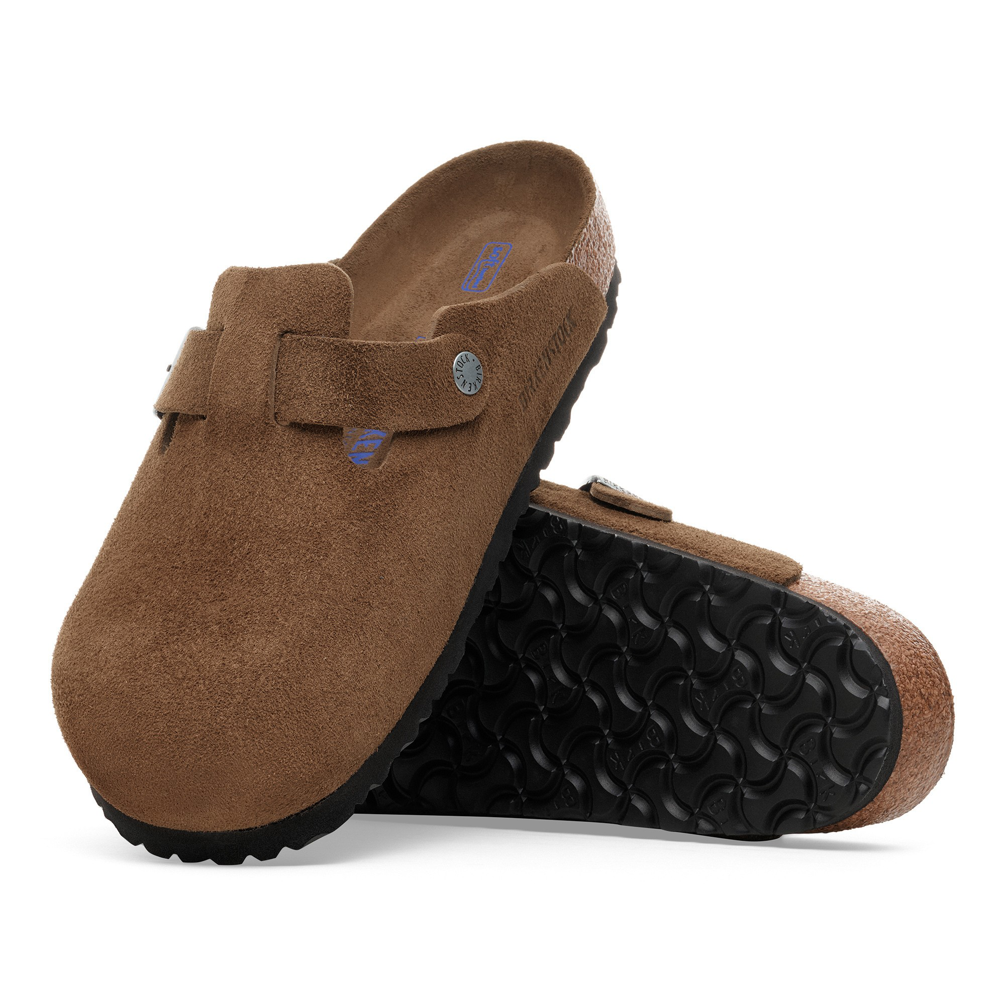 Boston Soft Footbed Suede Leather Dark Tea Tonal