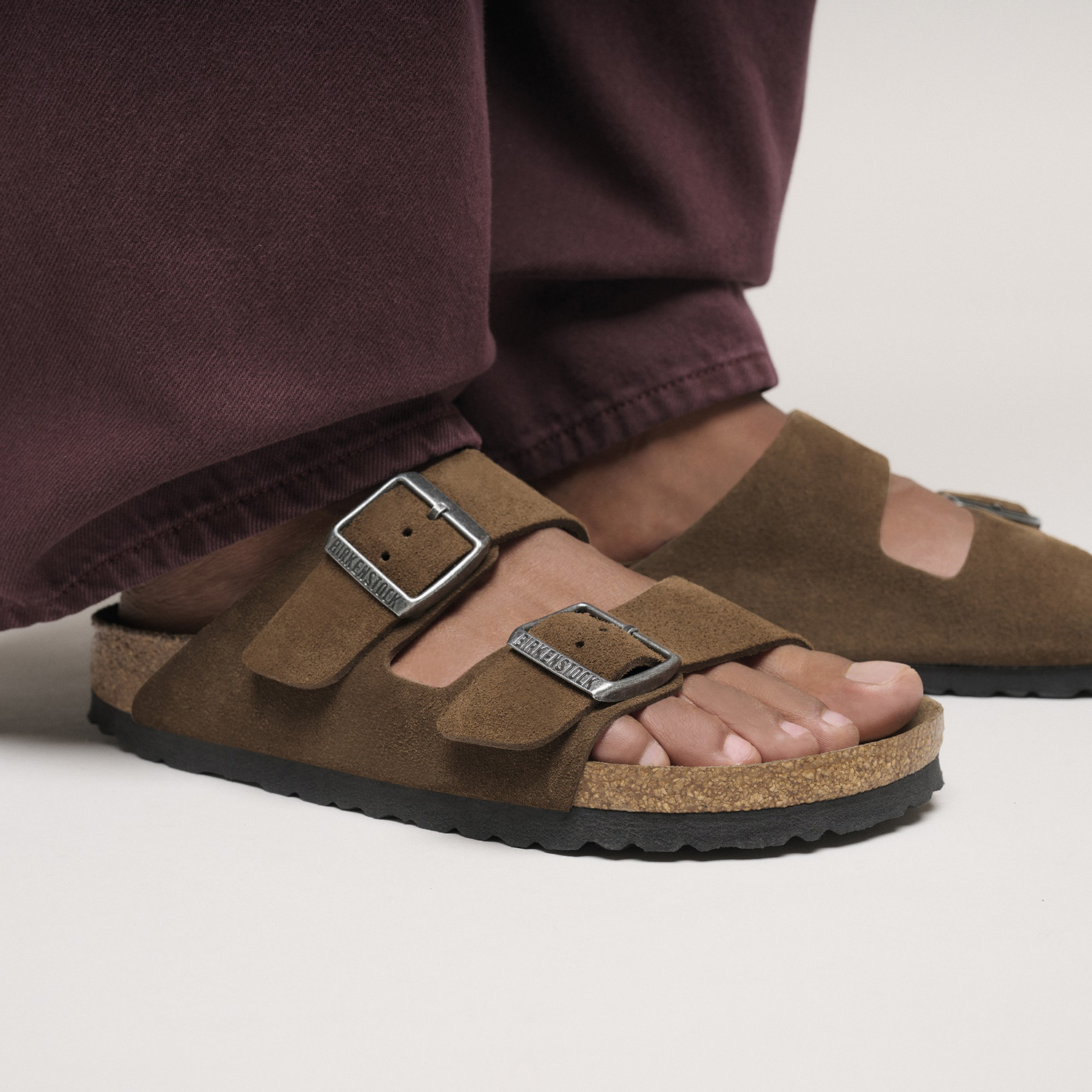 Arizona Soft Footbed Suede Leather Dark Tea Tonal - BIRKENSTOCK