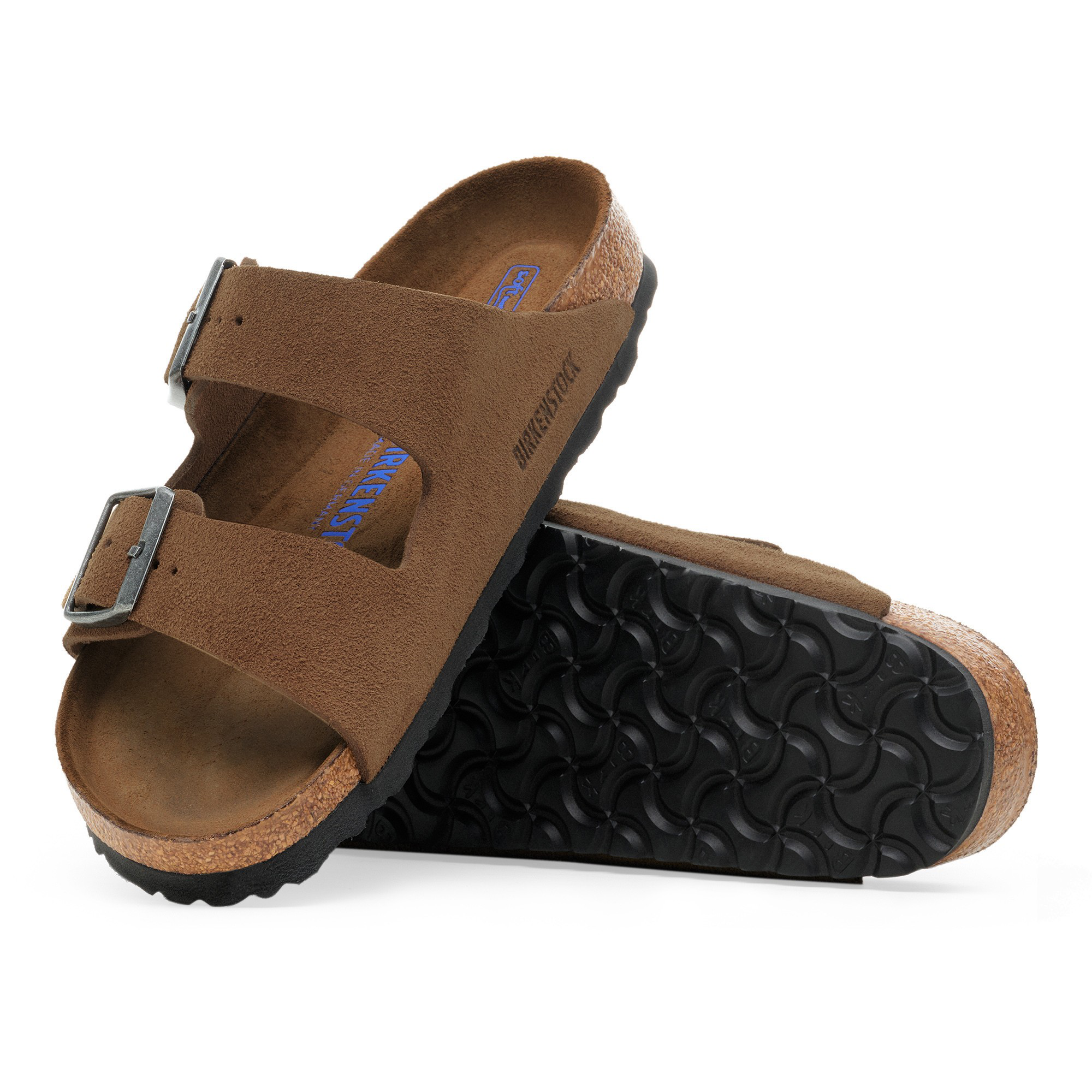 Arizona Soft Footbed Suede Leather Dark Tea Tonal