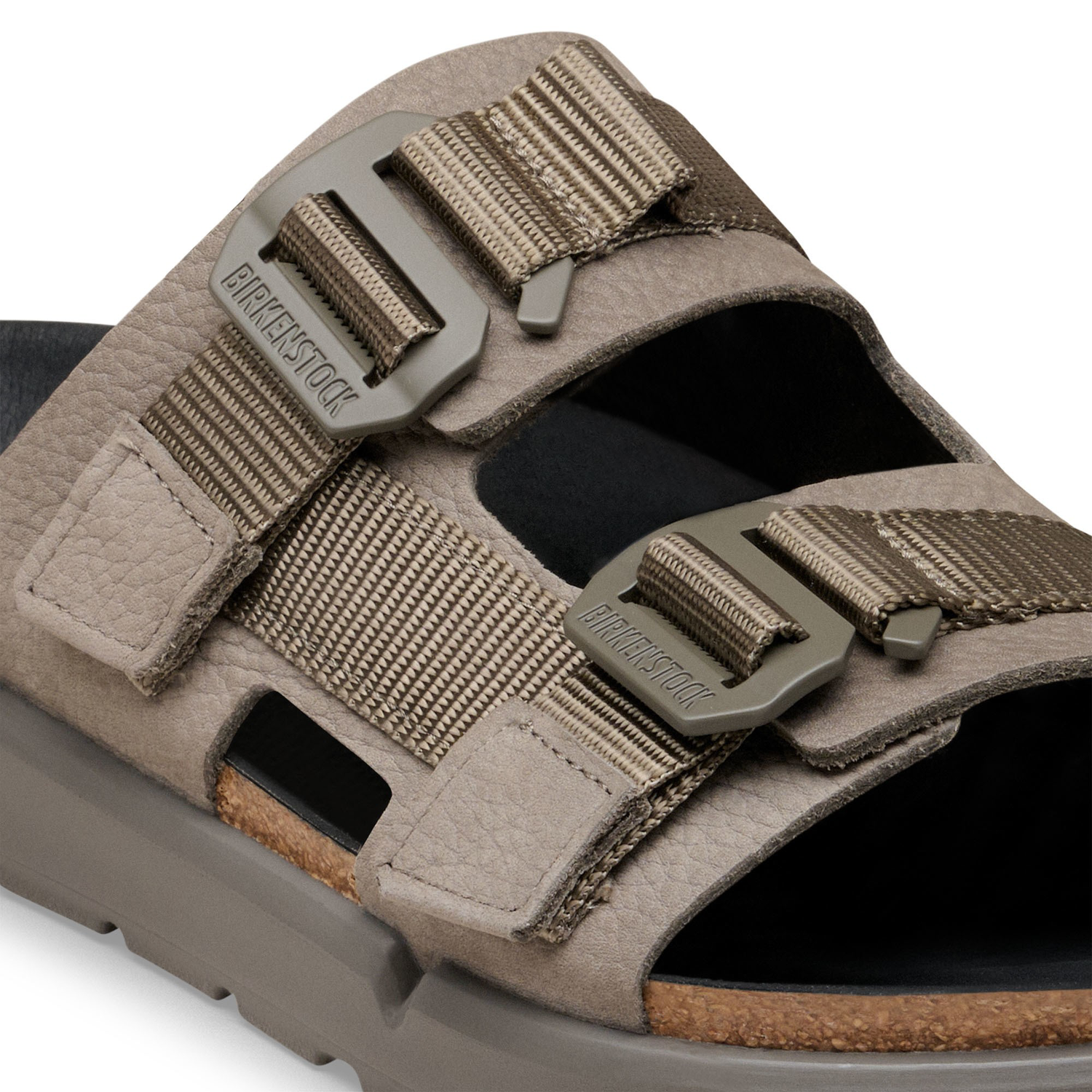 Shinjuku 2 Strap Natural Leather/Textile Concrete Gray - BIRKENSTOCK