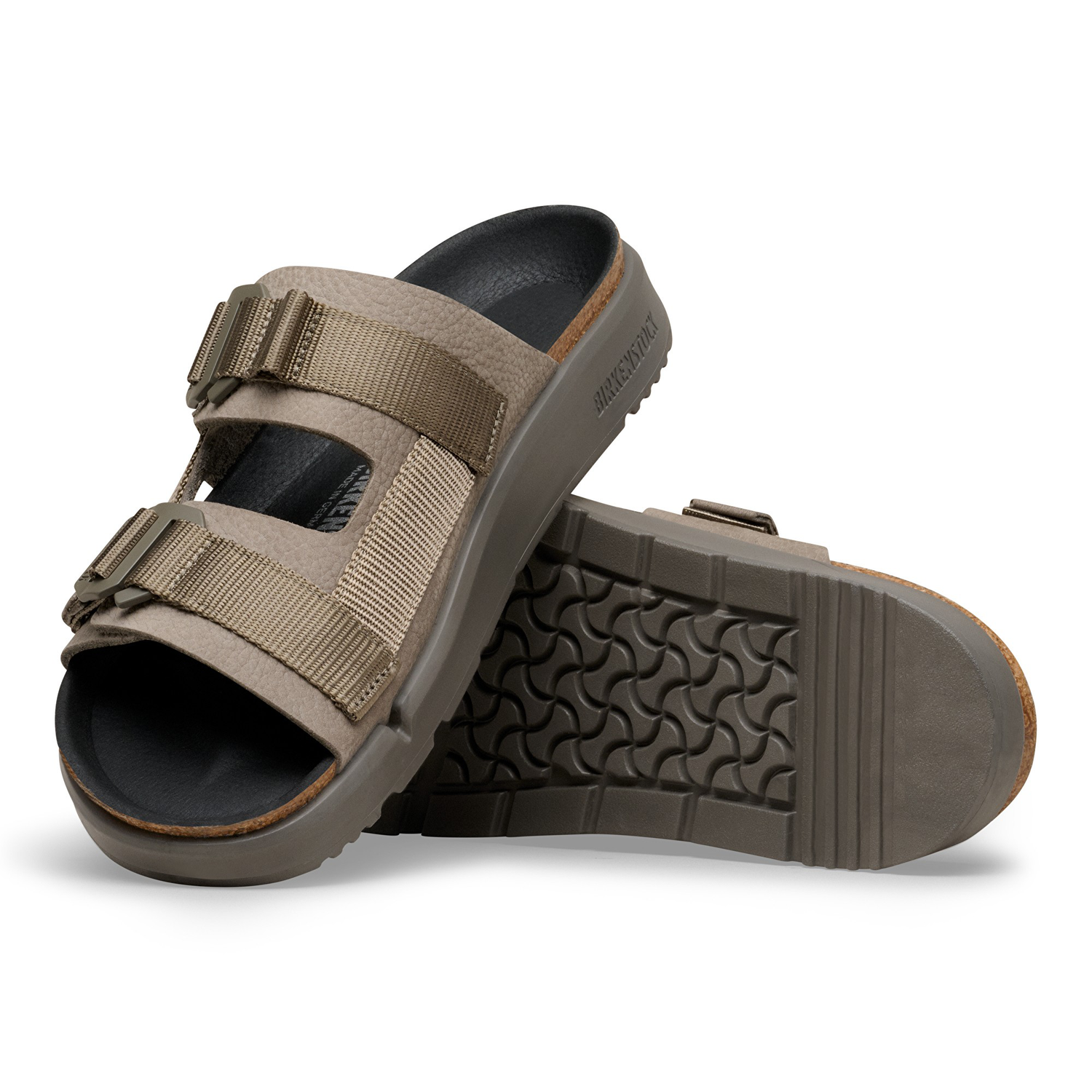 Shinjuku 2 Strap Natural Leather/Textile Concrete Gray - BIRKENSTOCK