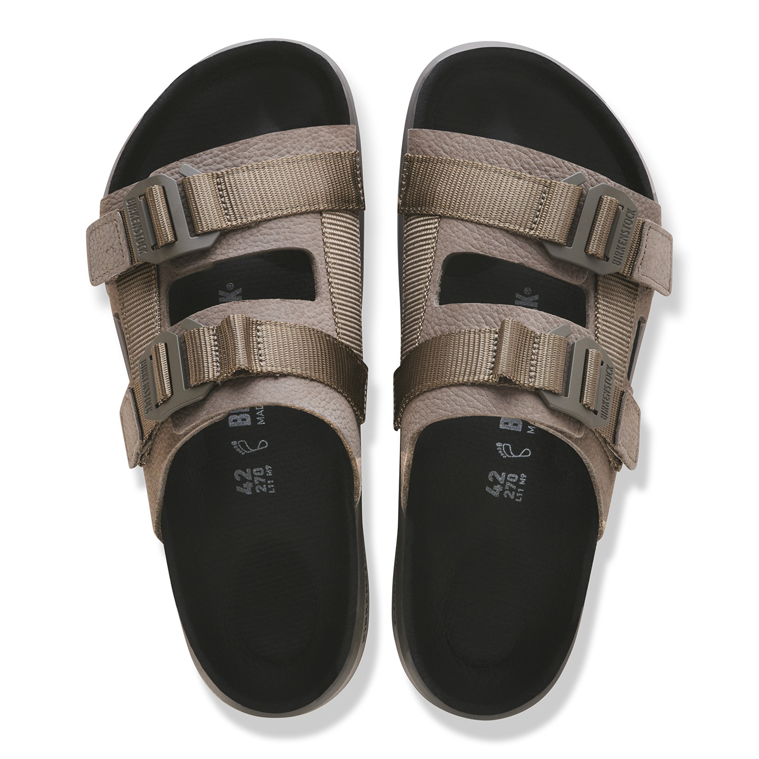 Shinjuku 2 Strap Natural Leather/Textile Concrete Gray - BIRKENSTOCK